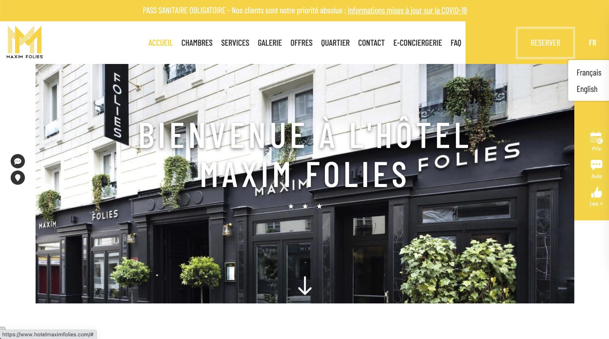 Agence MMCréation | Portfolio Maxim Folies Hotel