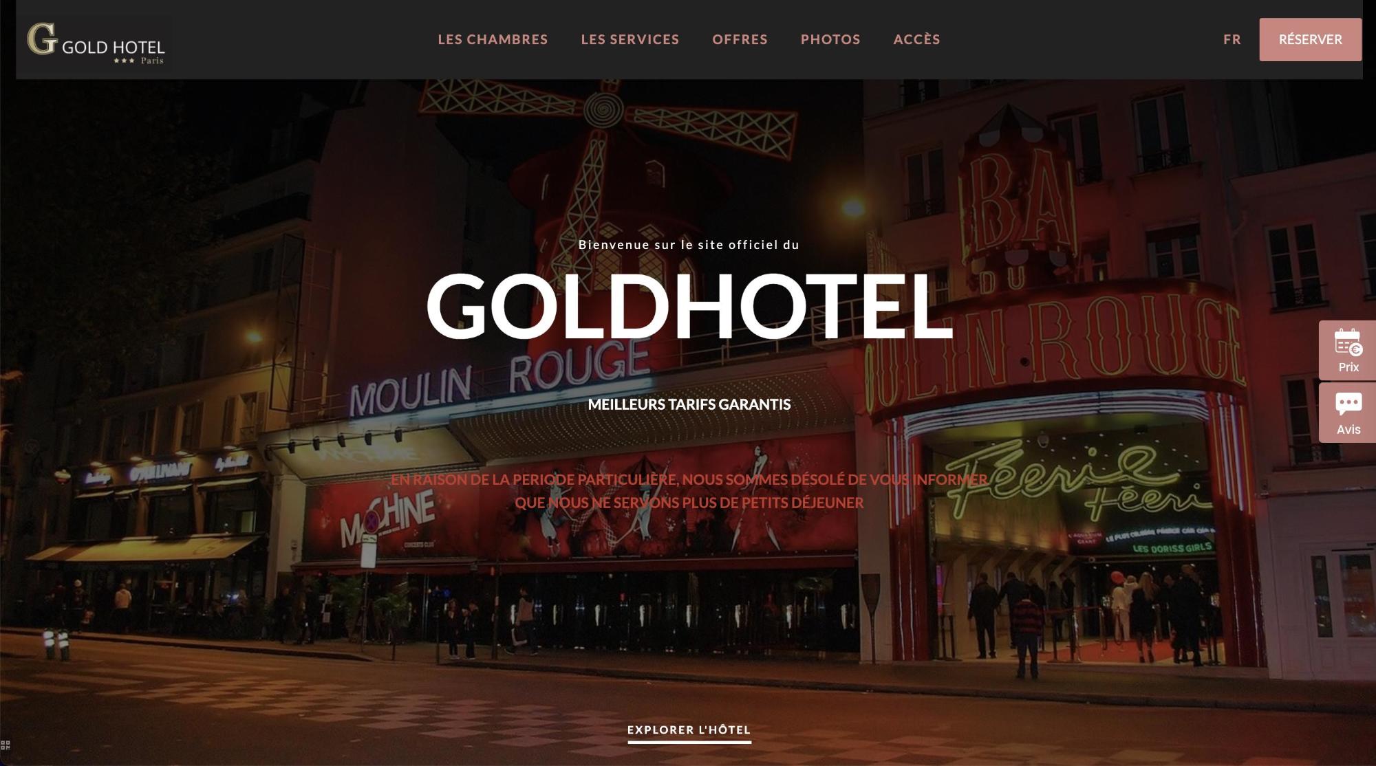 Agence MMCréation | Portfolio Gold Hotel