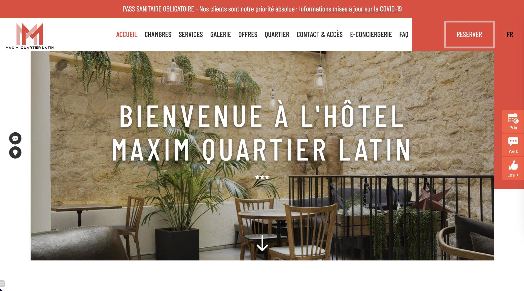 Agence MMCréation | Portfolio Hôtel Maxim Quartier Latin